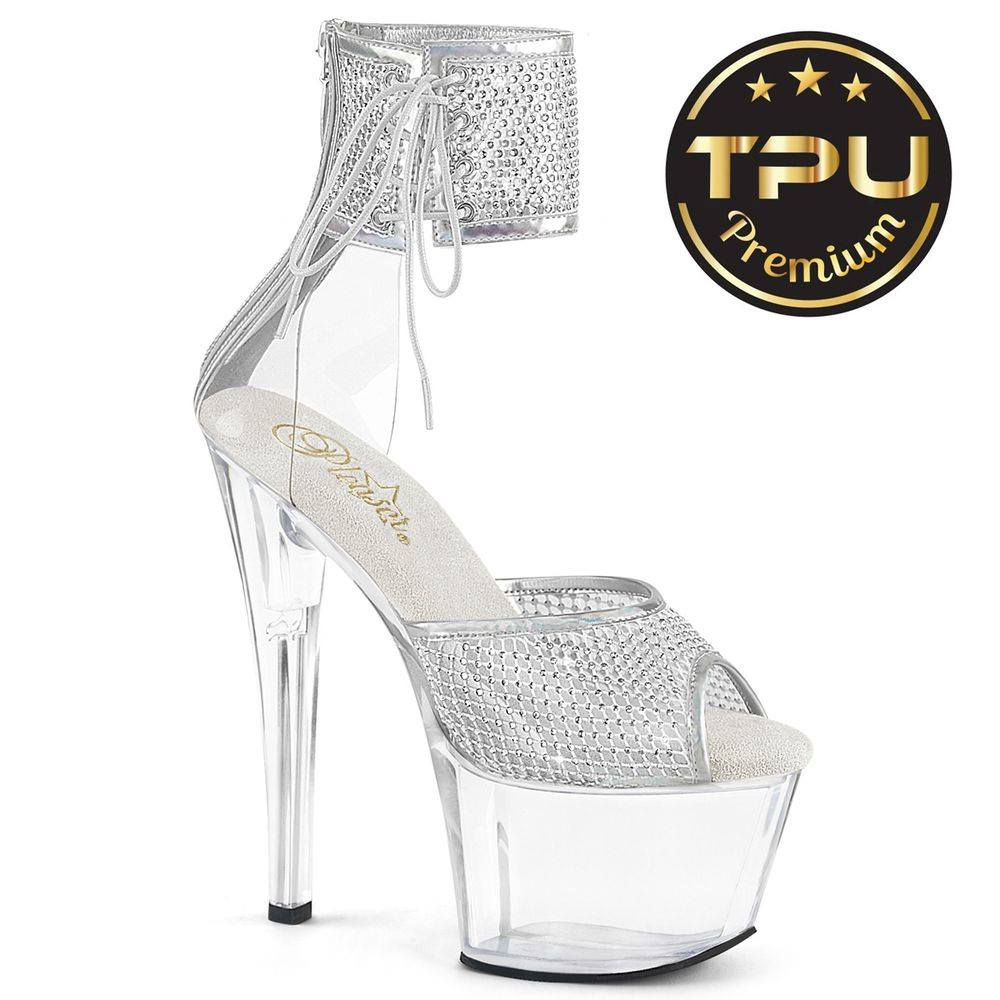 Pleaser - SKY324PREMRSNT Sandaal met enkelband - Zilverkleurig Product image